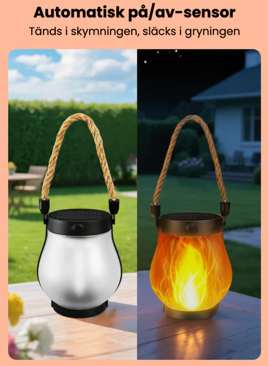 Dancing Flame - Zonne-energielantaarn met realistisch vlammen-effect