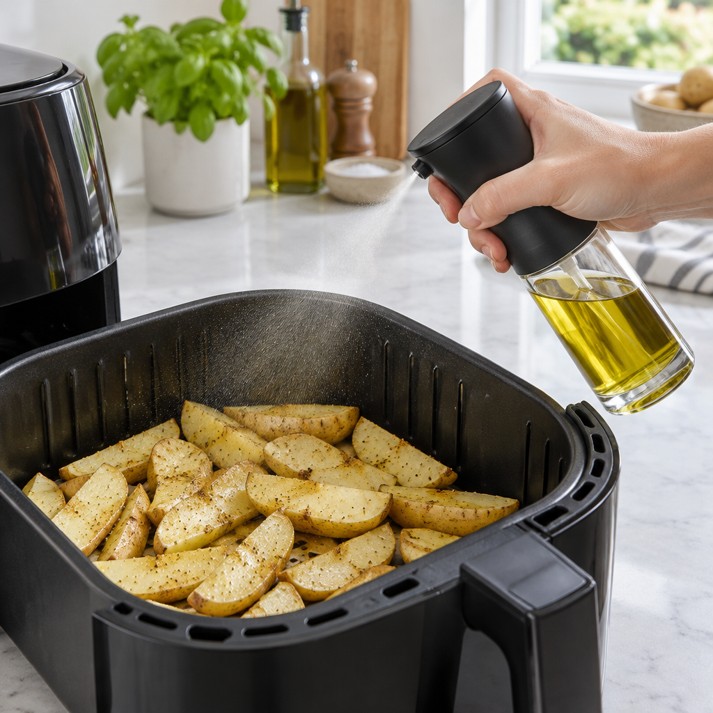 Olie verstuiven in de airfryer