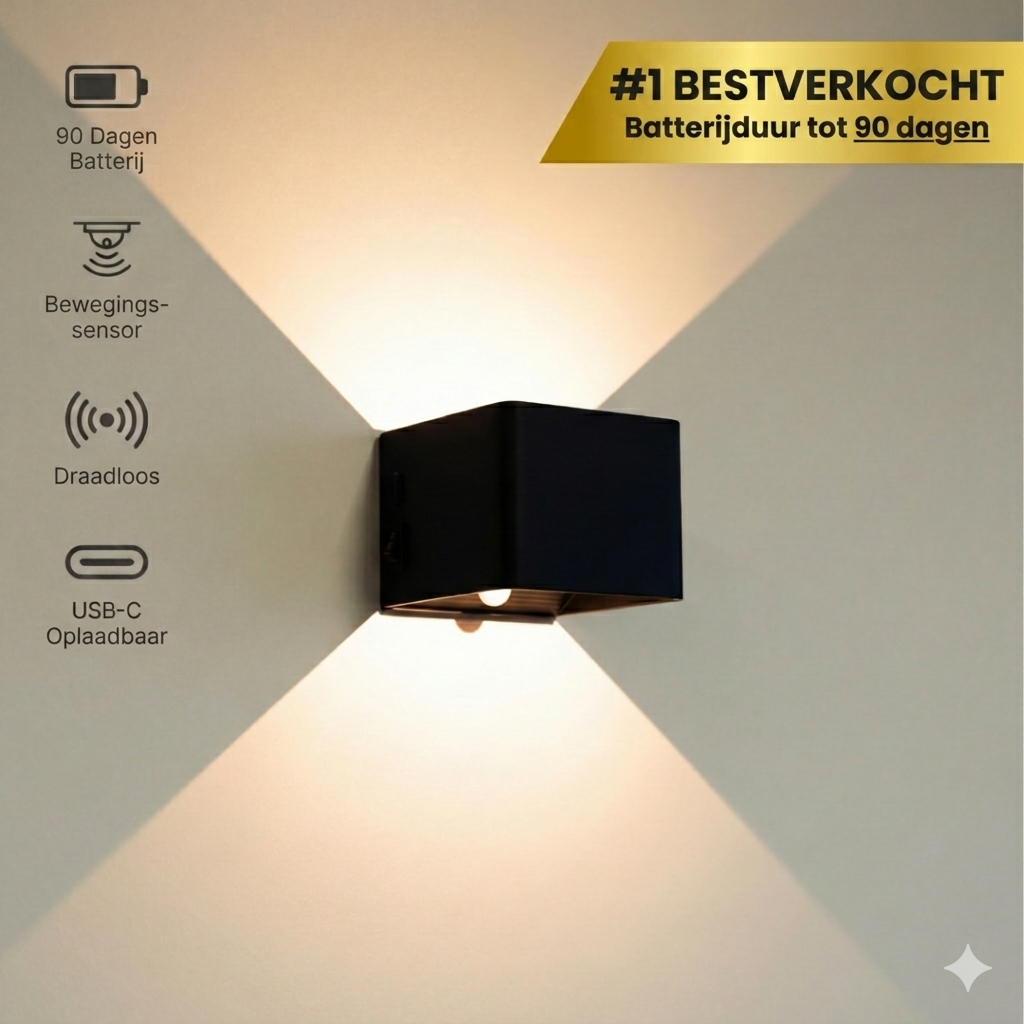 AuraBeam™ – Slimme Draadloze LED Wandlamp