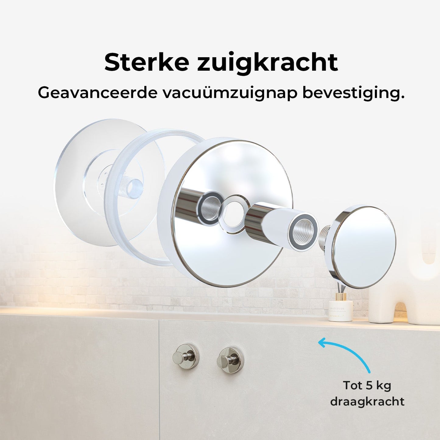 Zuignap Handdoekhaak - Set van 2