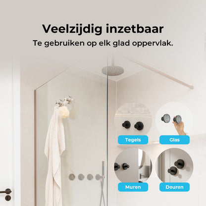 Zuignap Handdoekhaak - Set van 2