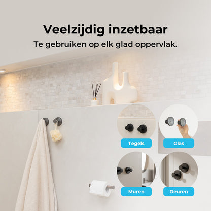 Zuignap Handdoekhaak - Set van 2
