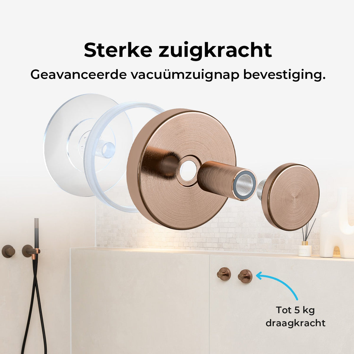 Zuignap Handdoekhaak - Set van 2