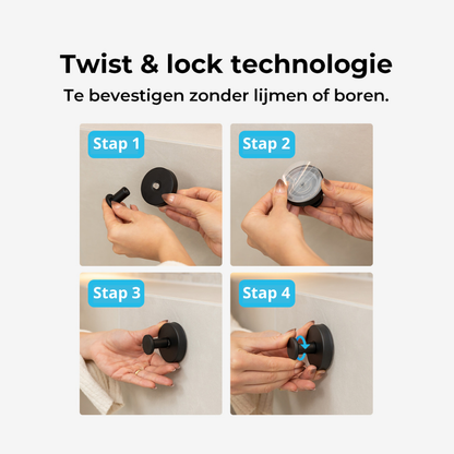 Zuignap Handdoekhaak - Set van 2