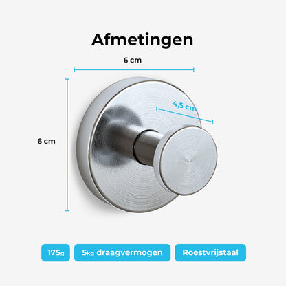 Zuignap Handdoekhaak - Set van 2