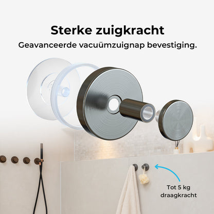 Zuignap Handdoekhaak - Set van 2