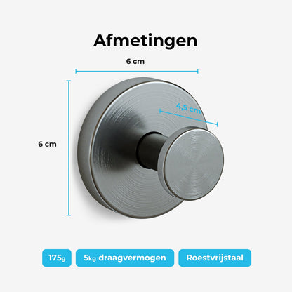 Zuignap Handdoekhaak - Set van 2