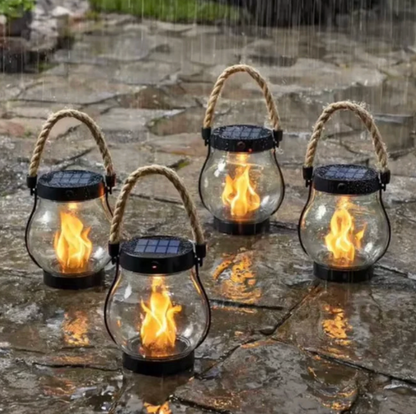 Dancing Flame - Zonne-energielantaarn met realistisch vlammen-effect