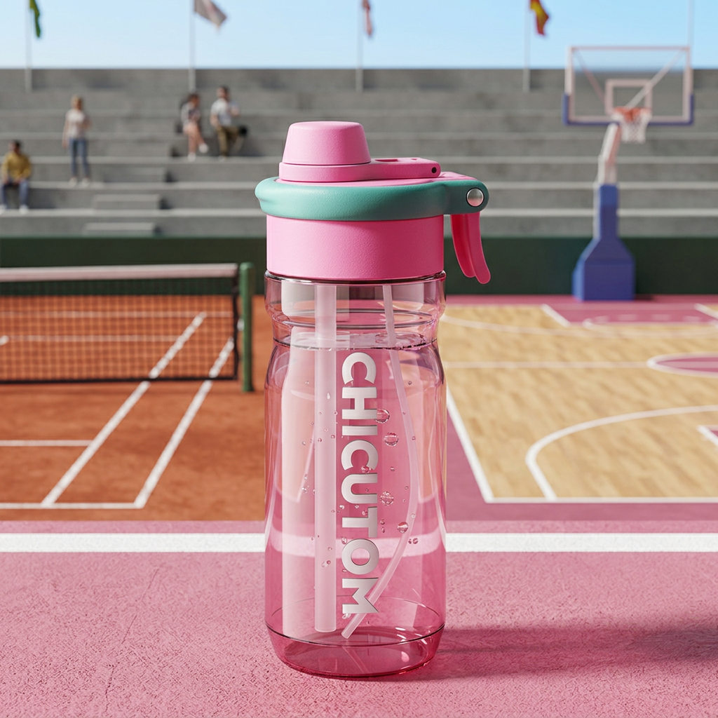 2-in-1 sportwaterfles met sprayfunctie en rietje – grote inhoud en lekvrij
